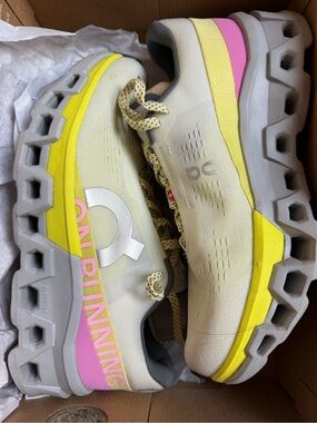 On Running Women’s Cloudmonster 2 Running Shoes - Yellow/Pink/Gray